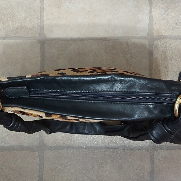 Paolo Masi  Leather/Calf Hair Hobo Style Bag with Studded Leather Sash - Picture 6 of 10